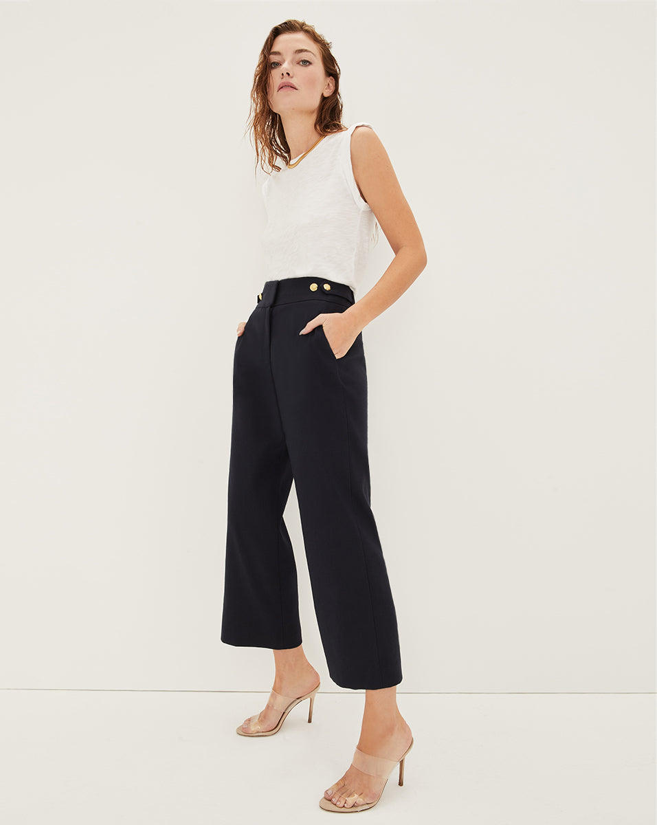 Breathable Linen Pants for Women | Aubrie Cropped Wide Leg