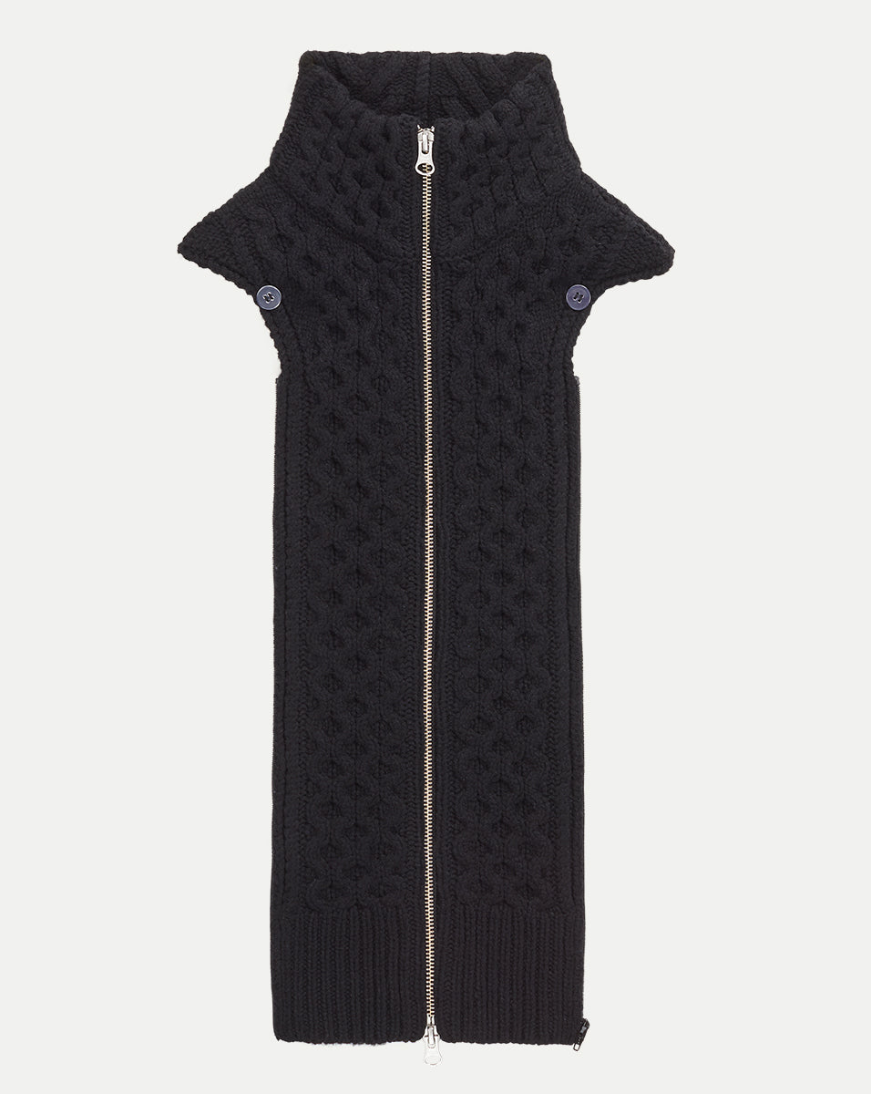 Merino Wool Zip-Up Sweater with Rustic Cable Stitch | Upstate Dickey