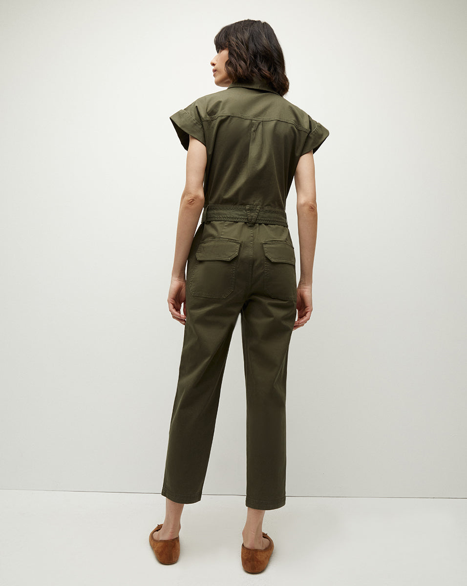 Lightweight Cotton Jumpsuit with Belt & Patch Pockets | Eakin