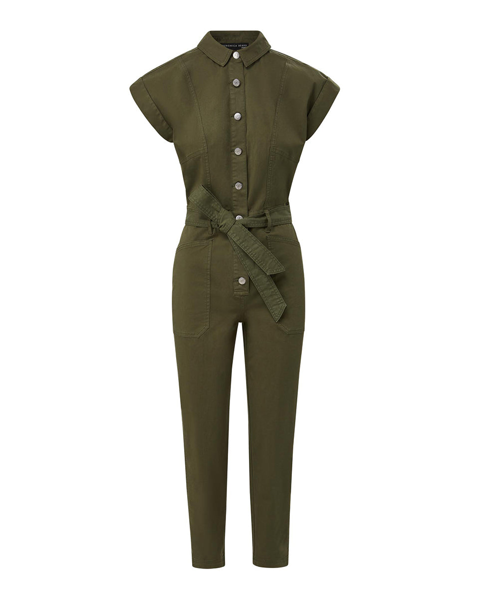 Lightweight Cotton Jumpsuit with Belt & Patch Pockets | Eakin