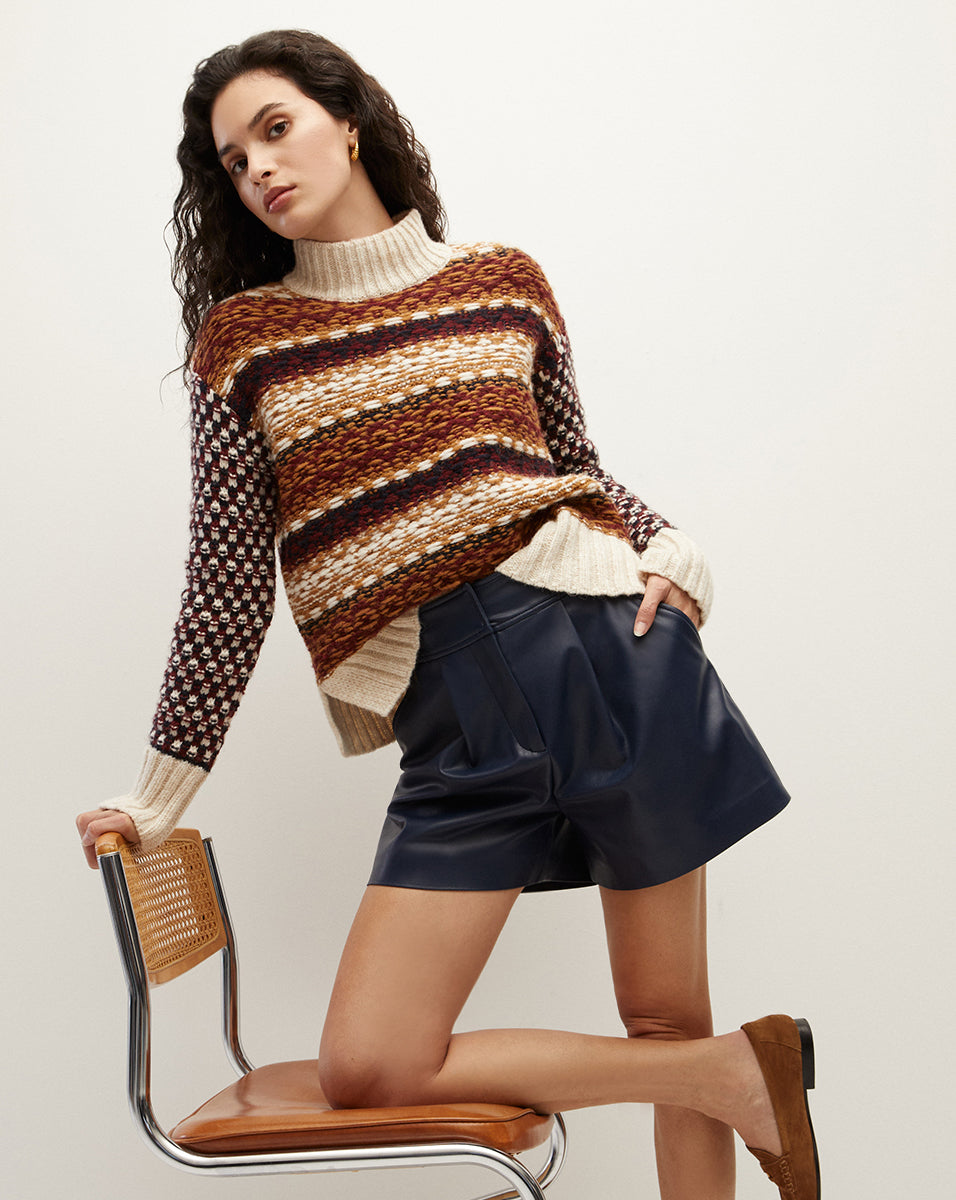 Vegan Leather Shorts High Waist with Pockets | Haina