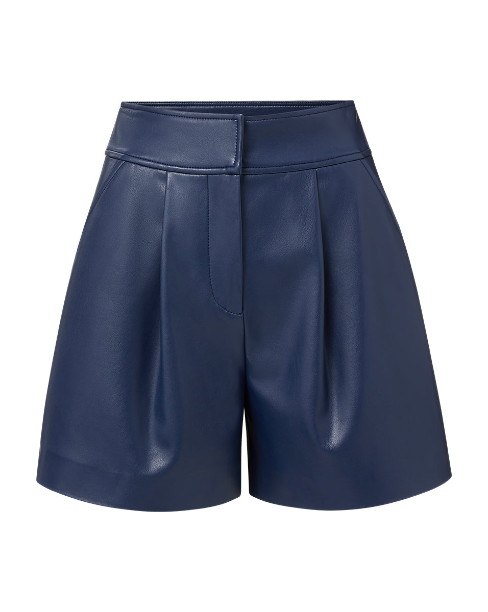 Vegan Leather Shorts High Waist with Pockets | Haina