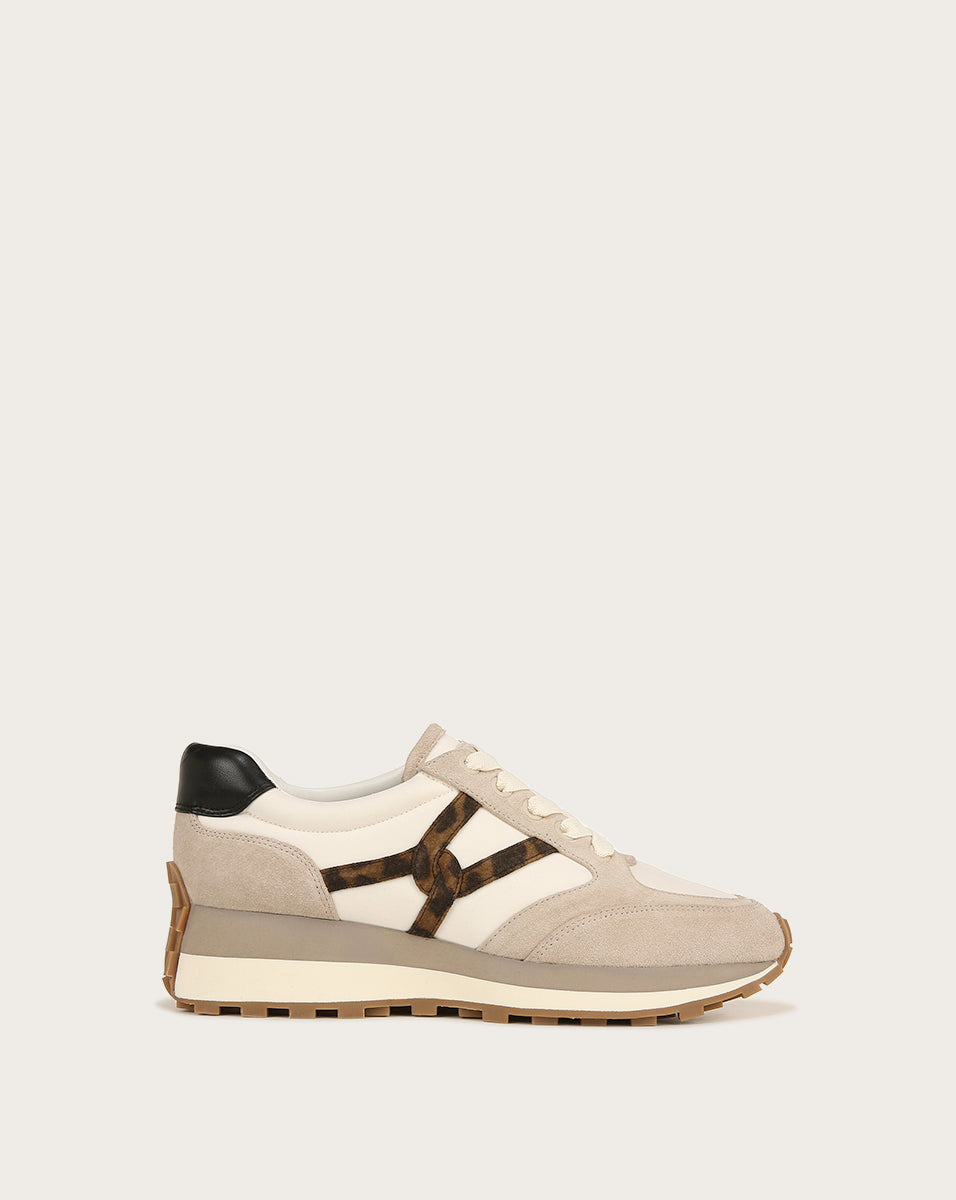 Valentina Leather Sneakers with Cushioned Midsole & Suede Details | Comfortable & Stylish