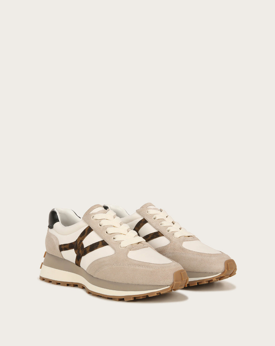 Valentina Leather Sneakers with Cushioned Midsole & Suede Details | Comfortable & Stylish