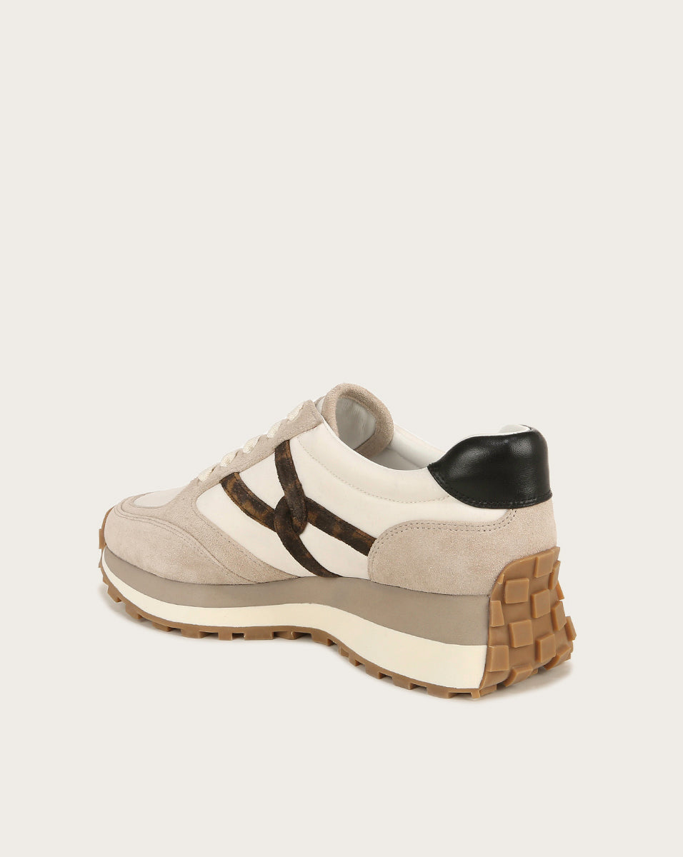Valentina Leather Sneakers with Cushioned Midsole & Suede Details | Comfortable & Stylish