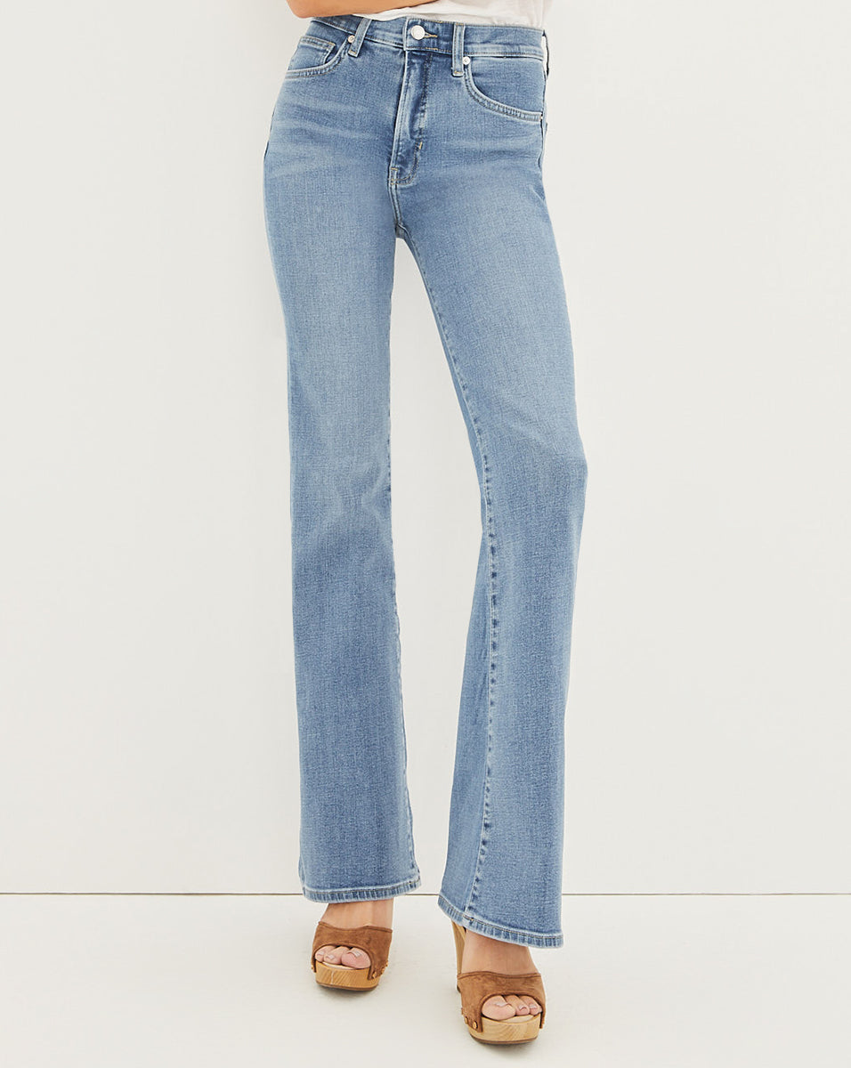 High-Rise Skinny-Flare Jeans in Classic Blue Wash | Beverly