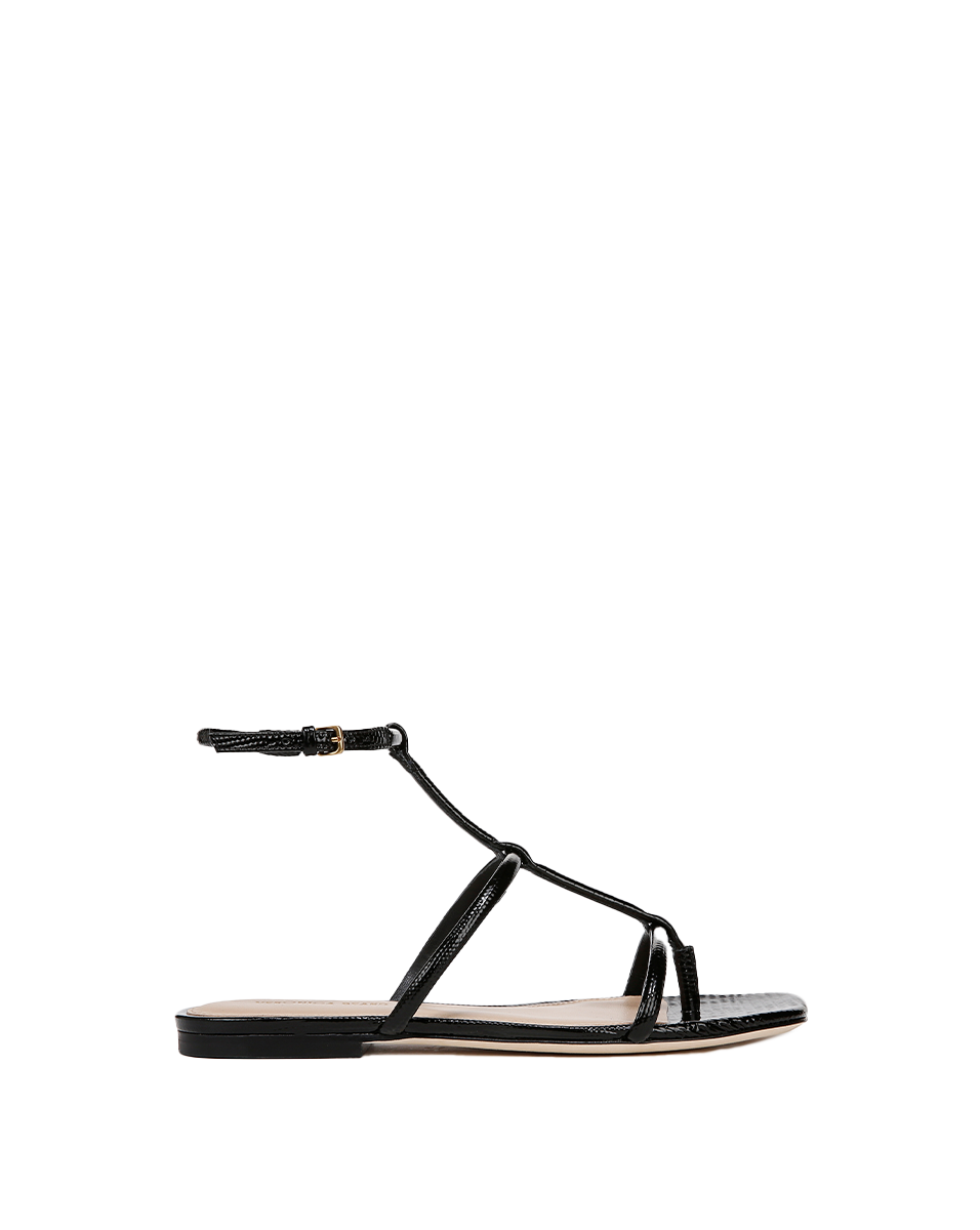 Lizard-Embossed Leather Sandals for Women | Marbella T-Strap