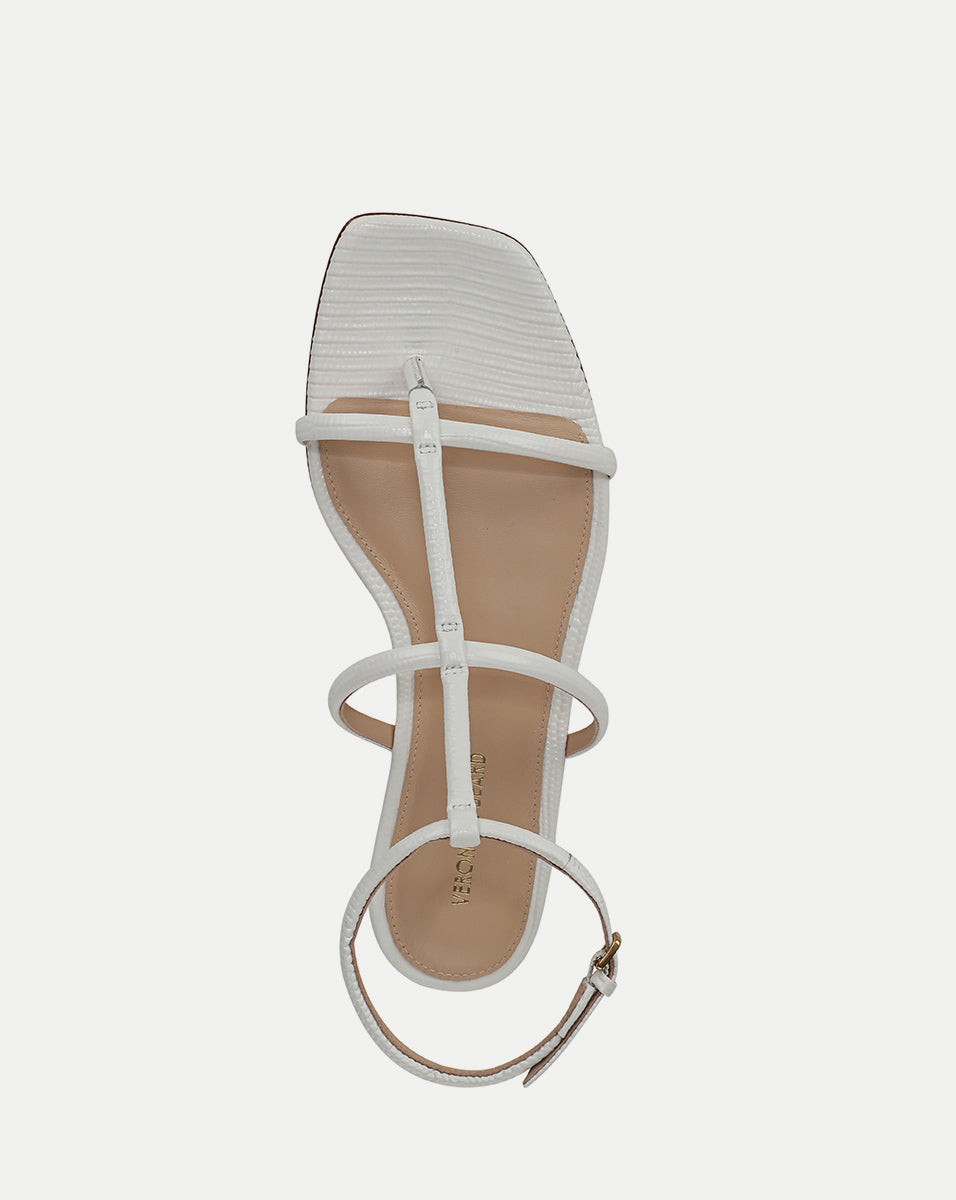 Lizard-Embossed Leather Sandals for Women | Marbella T-Strap