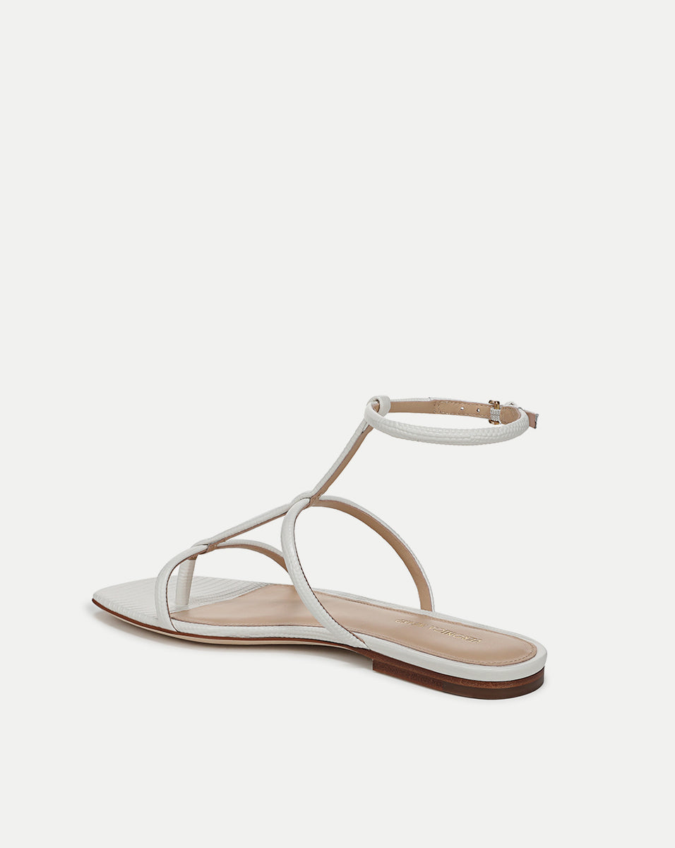Lizard-Embossed Leather Sandals for Women | Marbella T-Strap