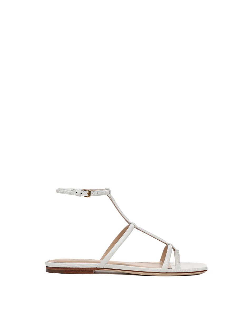 Lizard-Embossed Leather Sandals for Women | Marbella T-Strap