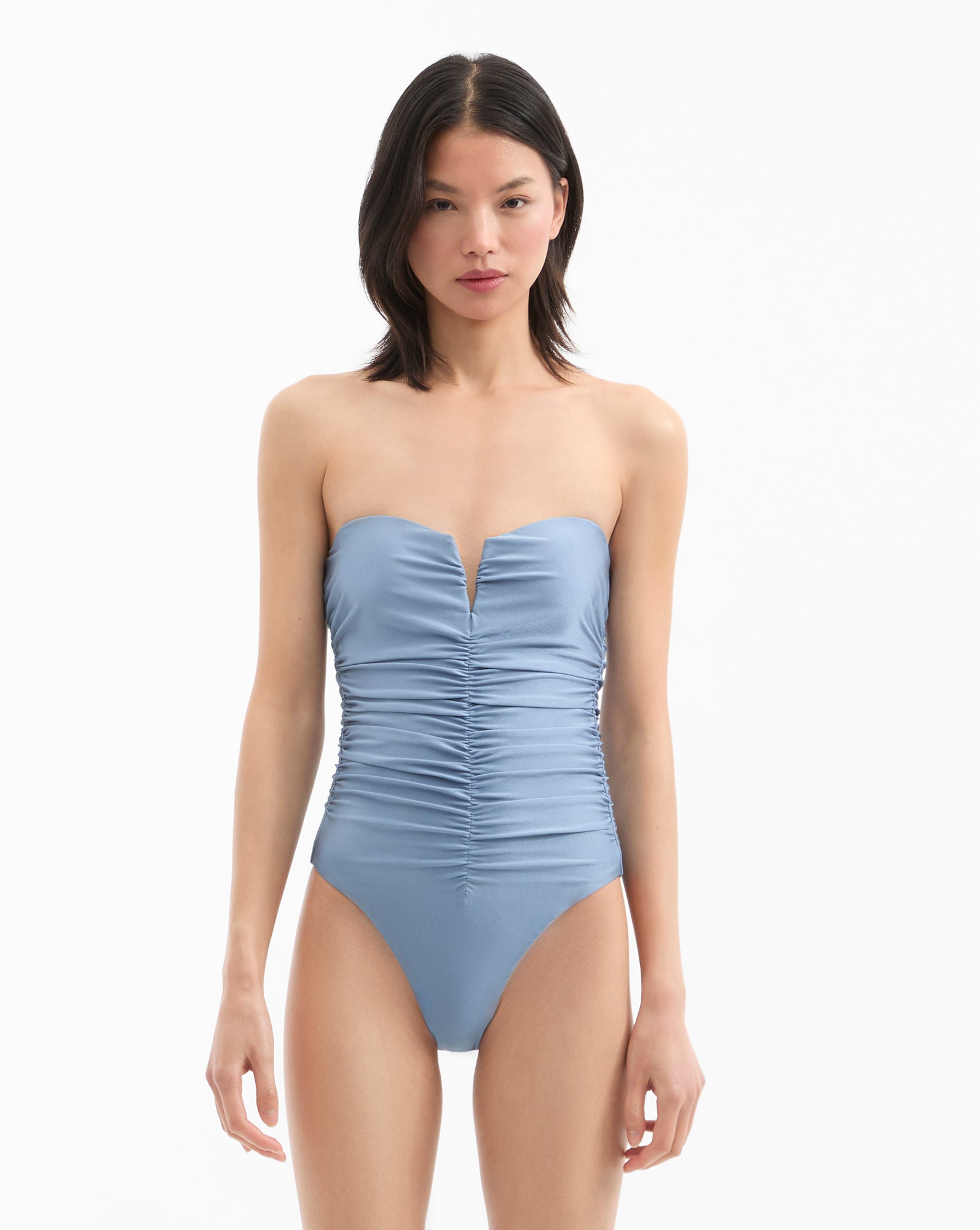 Flattering One-Piece Swimsuit with Bust Support & V-Detail | Arpel