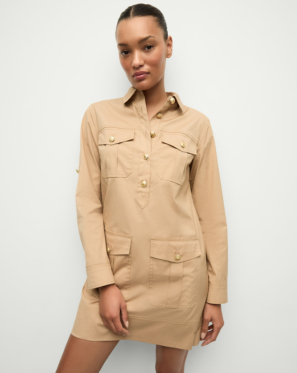 Relaxed Fit Cargo Dress with Patch Pockets | Saude