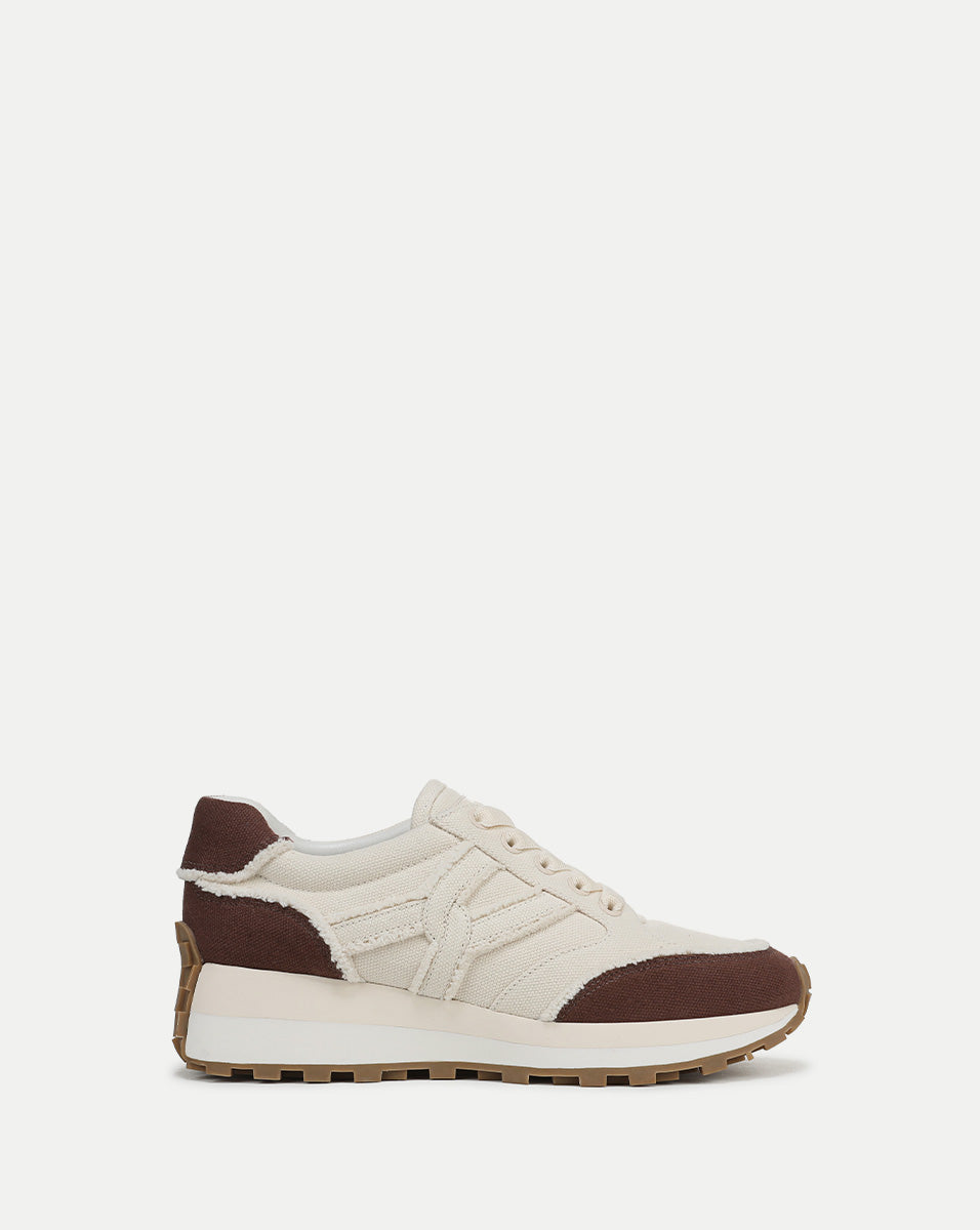 Distressed Canvas Sneakers with Cushioned Midsole & 1" Lift | Valentina