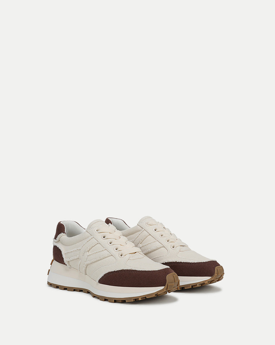 Distressed Canvas Sneakers with Cushioned Midsole & 1" Lift | Valentina