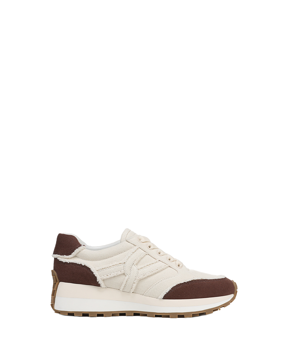 Distressed Canvas Sneakers with Cushioned Midsole & 1" Lift | Valentina