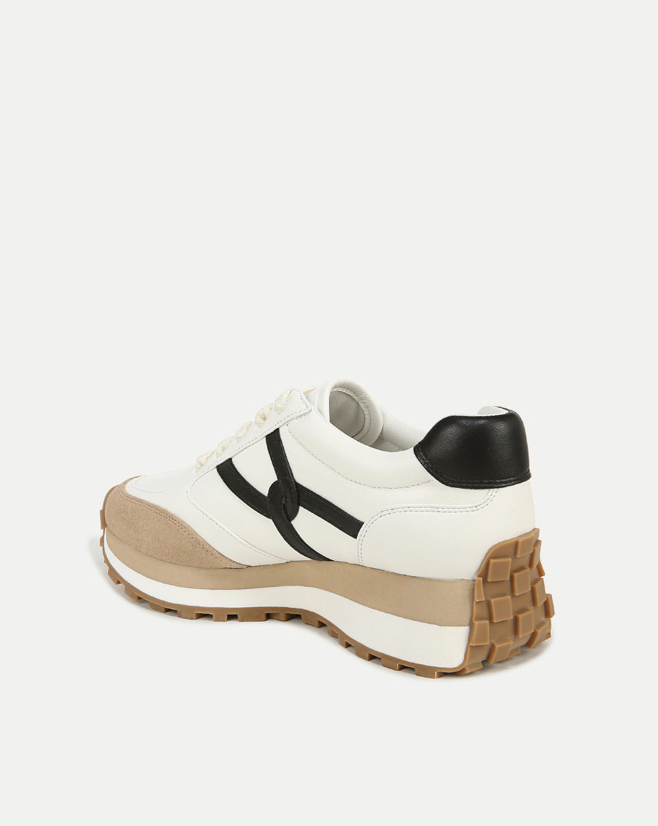 Valentina Leather Sneakers with Cushioned Midsole & Suede Details | Comfortable & Stylish