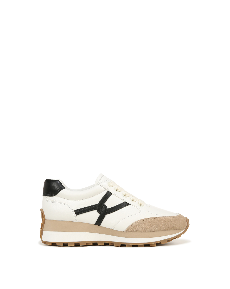 Valentina Leather Sneakers with Cushioned Midsole & Suede Details | Comfortable & Stylish