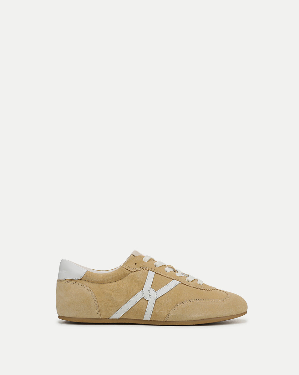 Butter Yellow Suede Sneakers with Leather Accents | Riviera