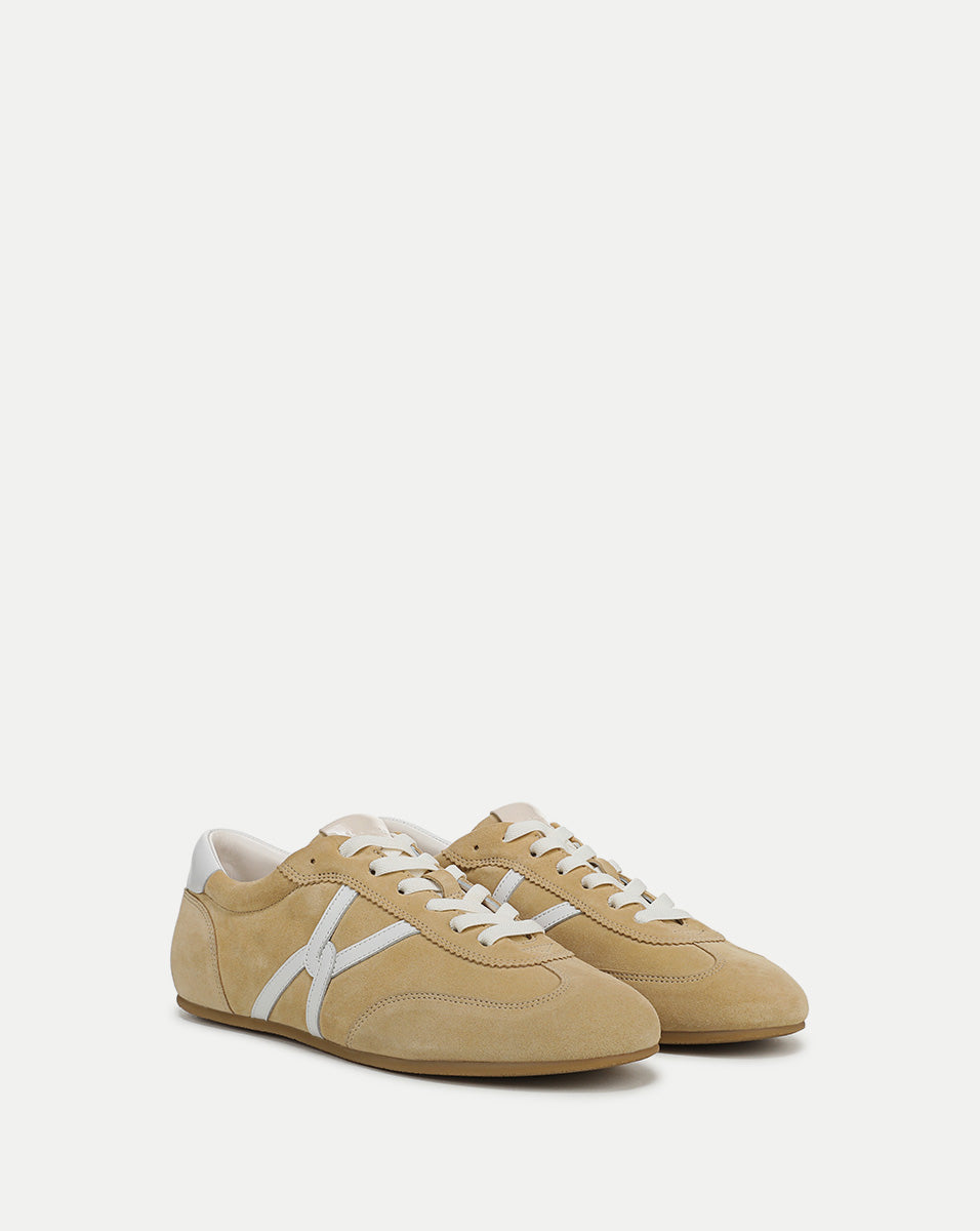 Butter Yellow Suede Sneakers with Leather Accents | Riviera