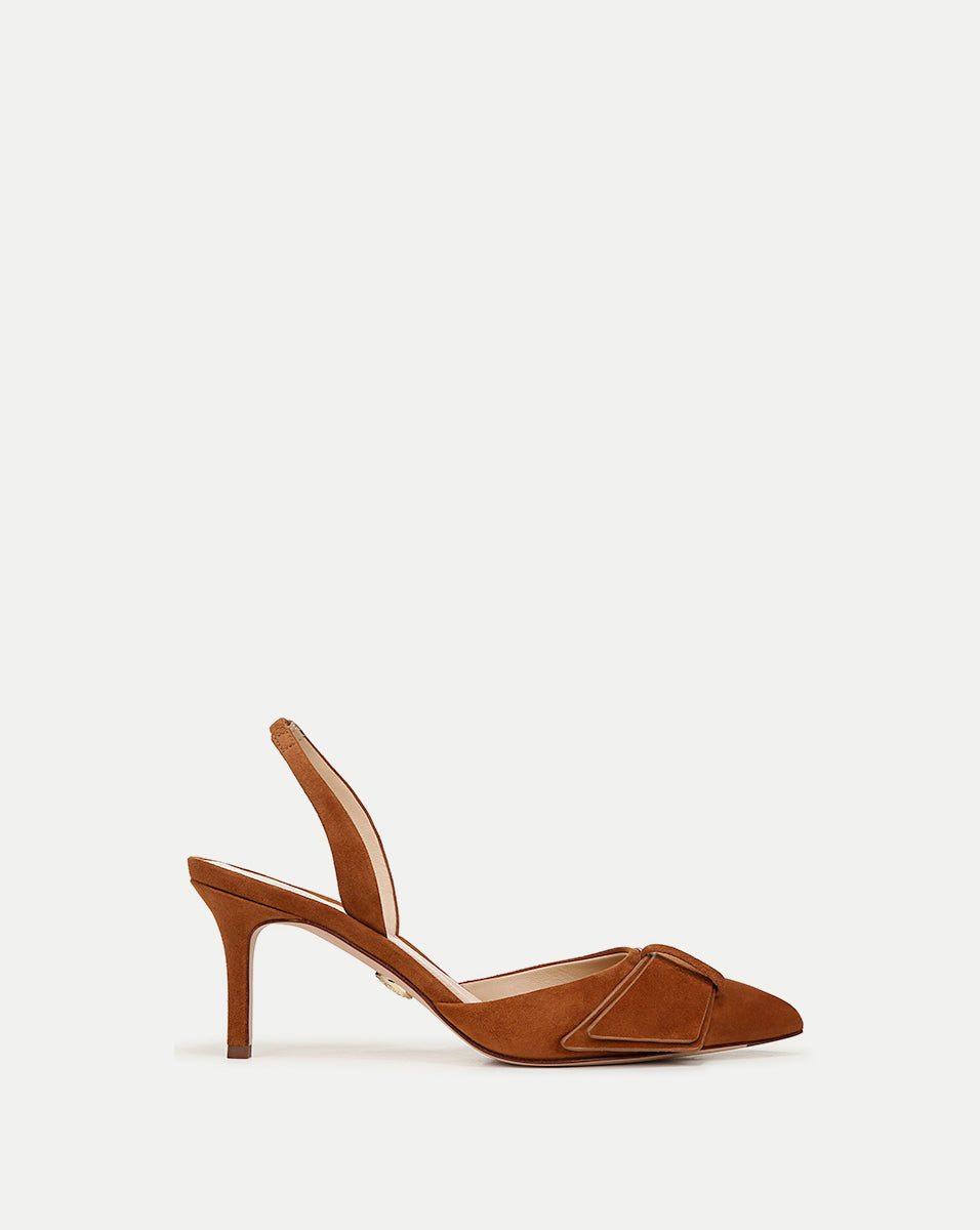Lisbeth Suede Slingback Pump | Mid-Heel Pointy Toe for Special Nights