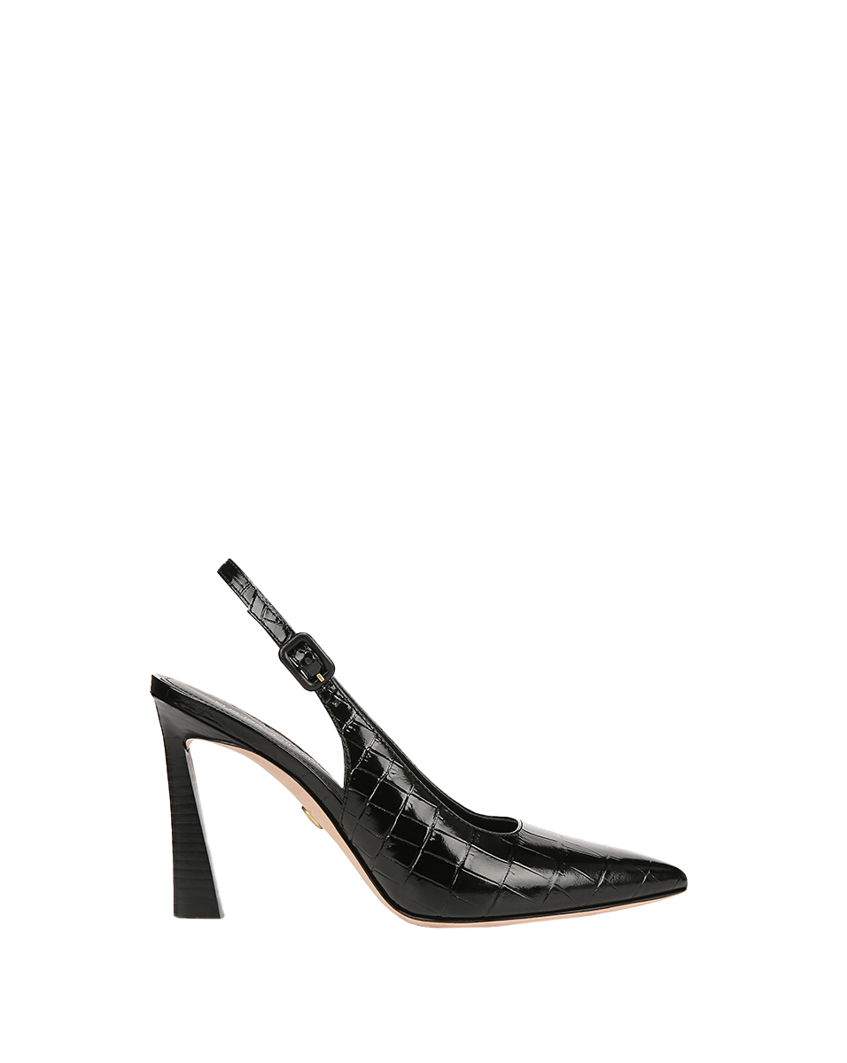 Croc-Embossed Leather Slingback Pump with Stiletto Heel | Callie