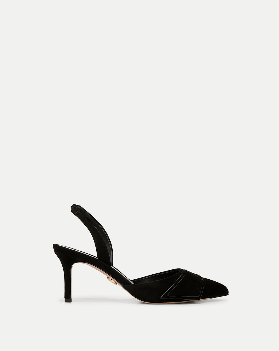 Lisbeth Suede Slingback Pump | Mid-Heel Pointy Toe for Special Nights