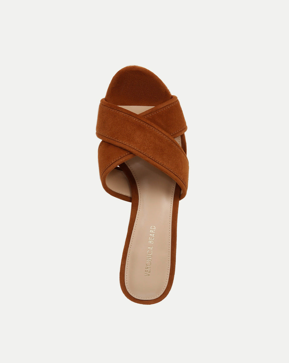 Block-Heel Sandals with Cork Platform & Suede Straps | Dory