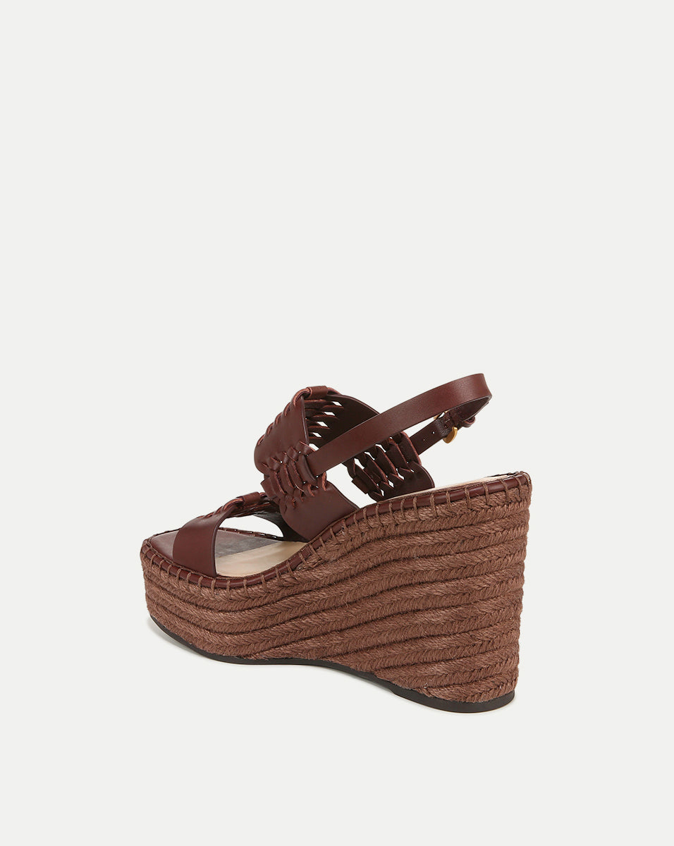 Braided Raffia Wedge Sandals for Women | 3.5" Heel & Cushioned Footbed | Riya