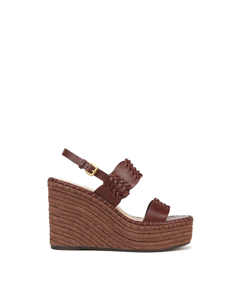 Braided Raffia Wedge Sandals for Women | 3.5" Heel & Cushioned Footbed | Riya