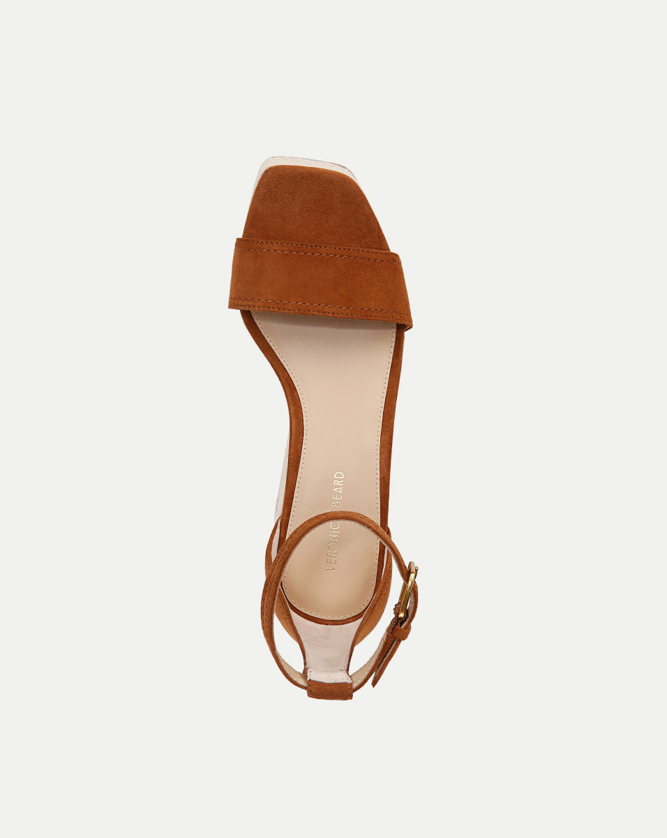 Raffia Wedge Sandals with Suede Straps & 3.5" Heel | Gianna