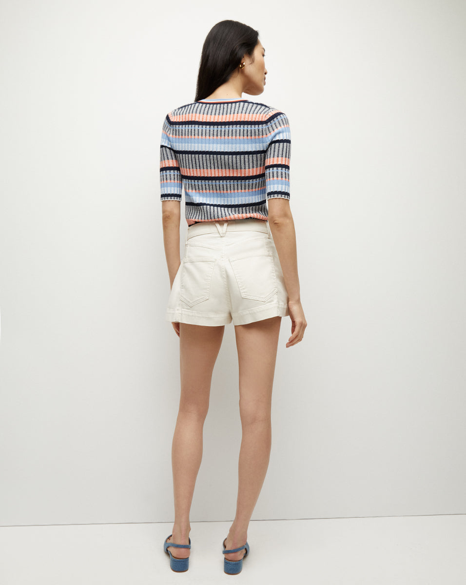 Ribbed Cardigan for Women with Pearlescent Buttons | Calliope