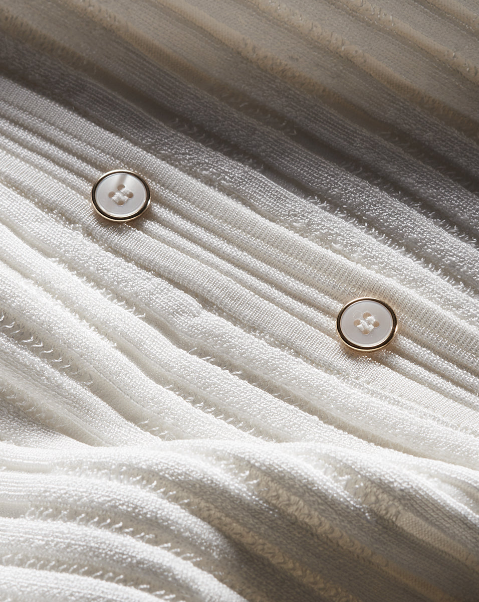 Ribbed Cardigan for Women with Pearlescent Buttons | Calliope