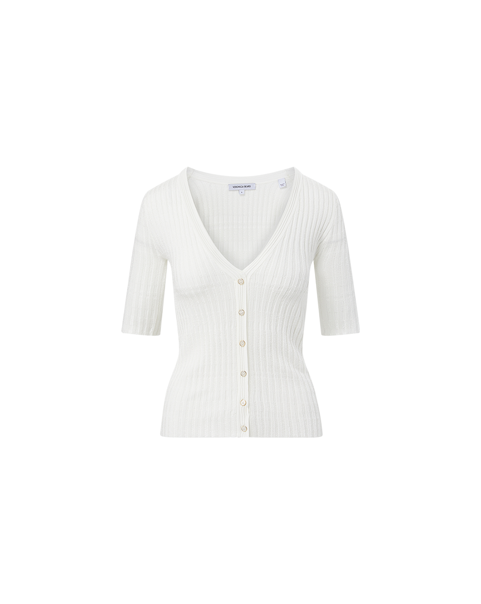 Ribbed Cardigan for Women with Pearlescent Buttons | Calliope