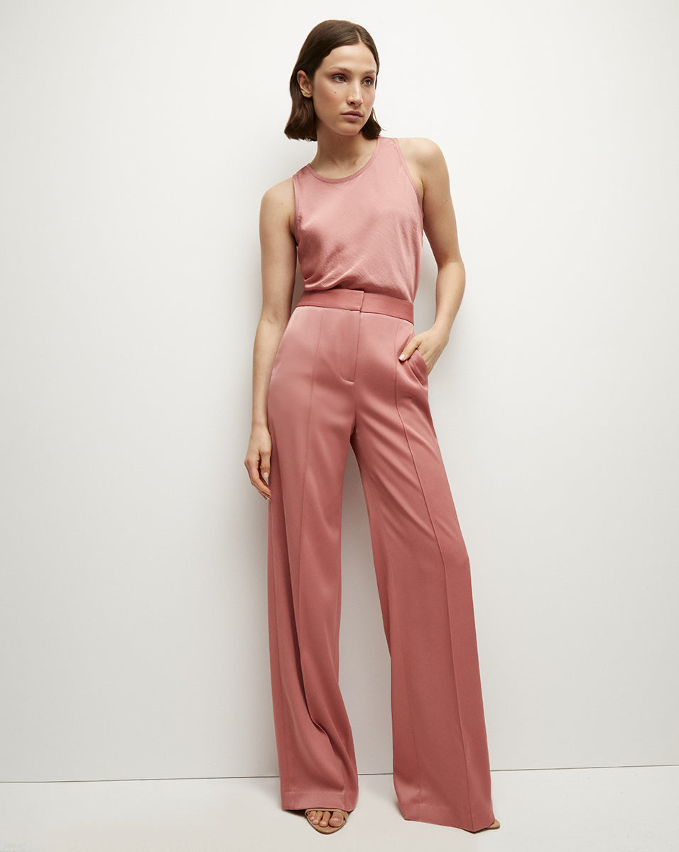 Crepe-Satin Tank Top for Women | Sabrina Lightweight Blouse