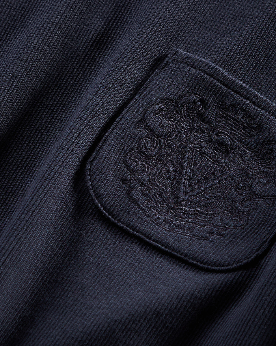 Ribbed Cotton Tee with Logo Pocket | Pruitt Summer Essential