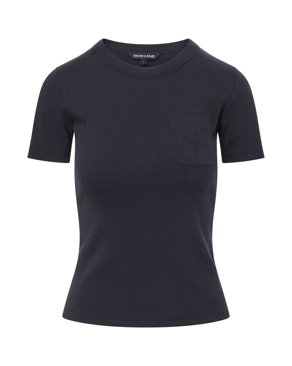 Ribbed Cotton Tee with Logo Pocket | Pruitt Summer Essential