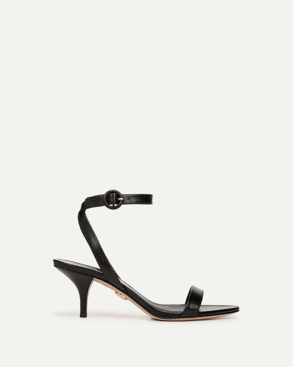 Minimalist Leather Sandals with 2" Heel | Darcelle