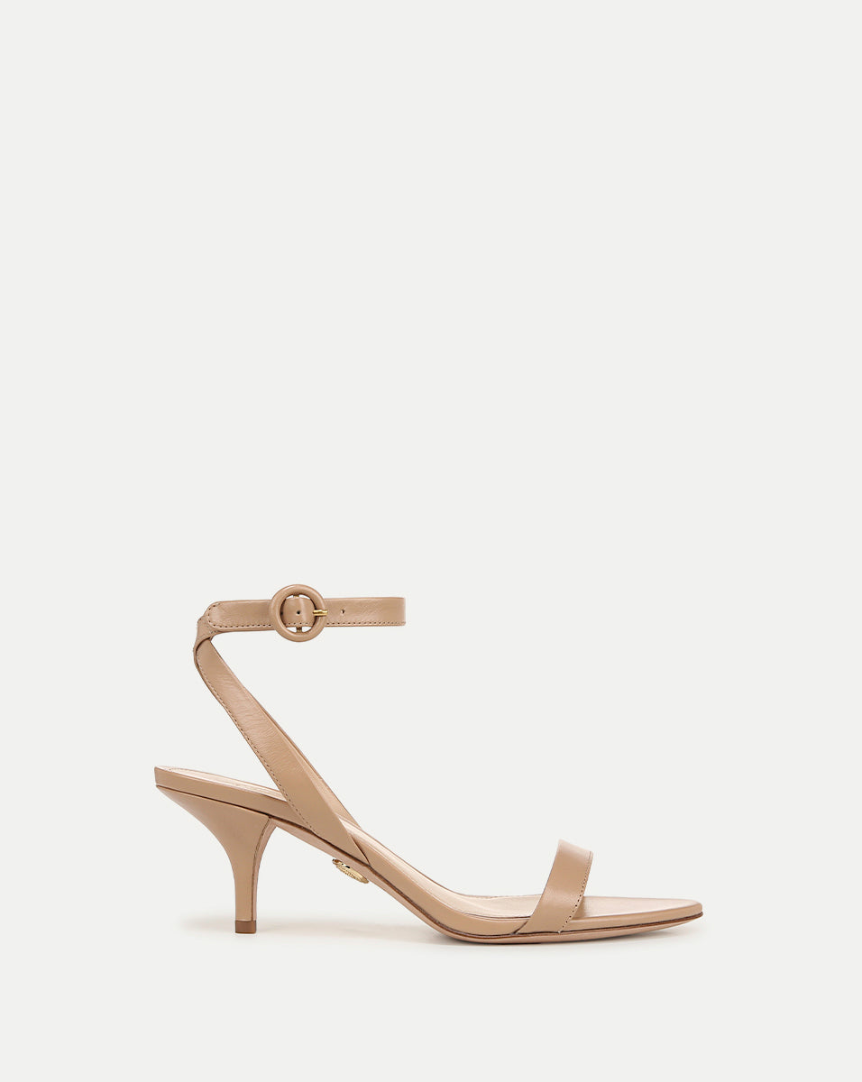 Minimalist Leather Sandals with 2" Heel | Darcelle