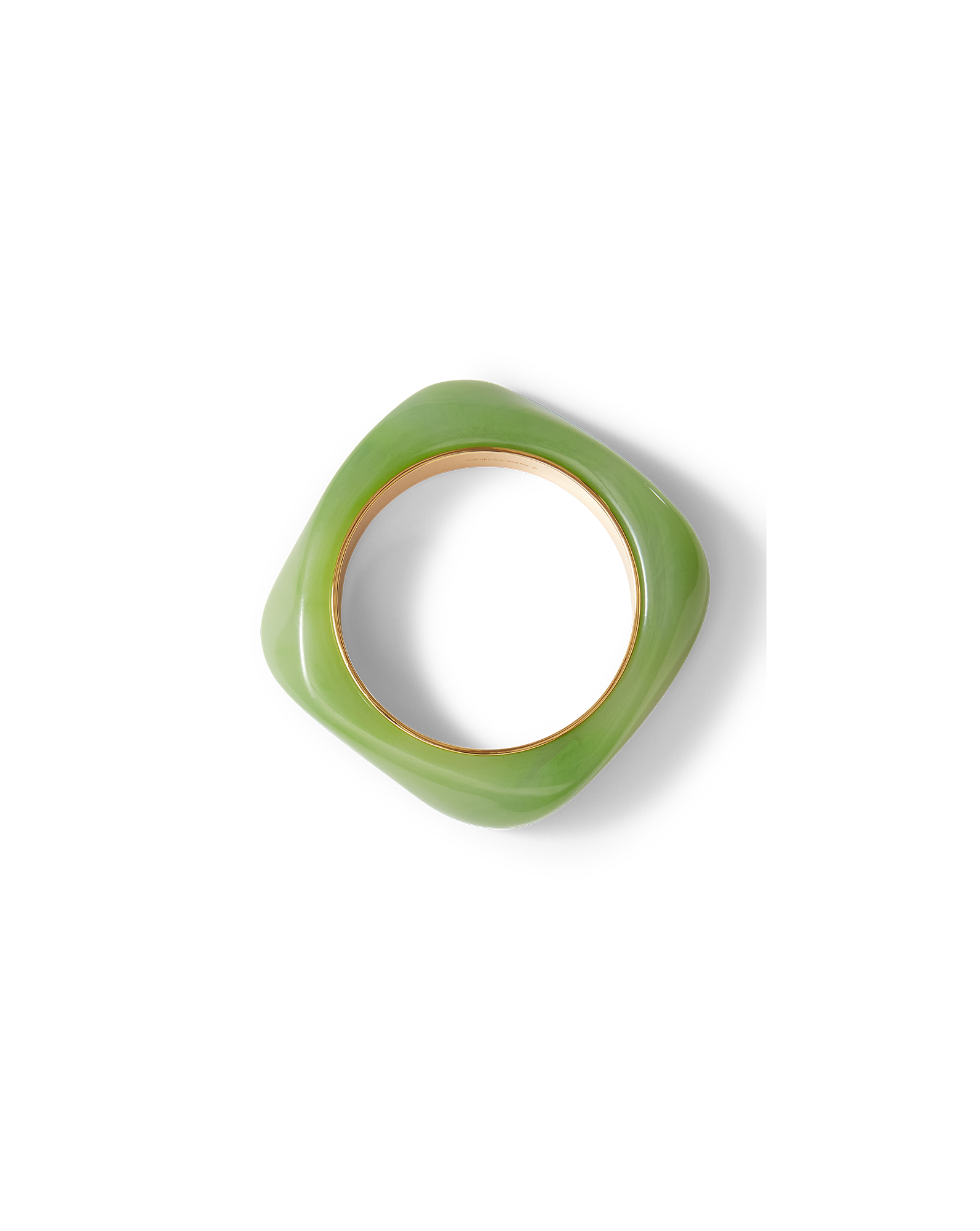 Sand-Colored Resin Bangle with Gold-Plated Rim | Sculpted Bracelet