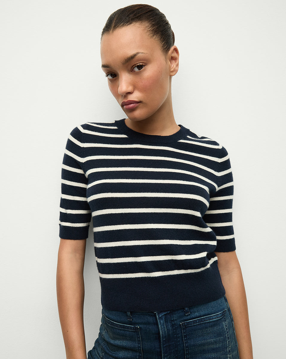 Striped Cashmere Sweater for Women | Ultra-Soft & Cropped | Shana