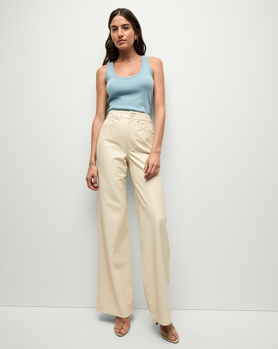 Ribbed Scoopneck Tank Top in Stretch Cotton | Birke