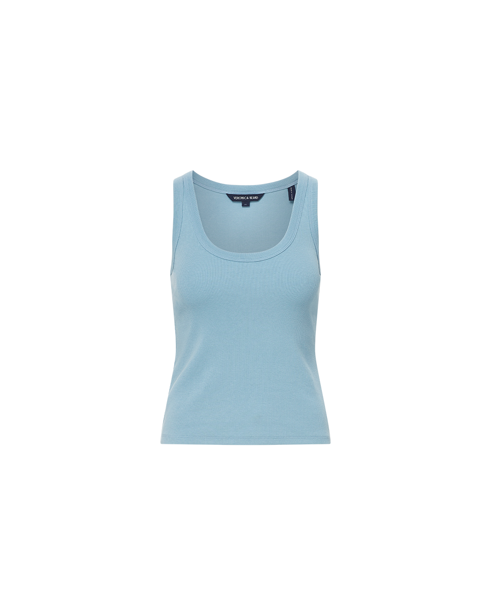 Ribbed Scoopneck Tank Top in Stretch Cotton | Birke