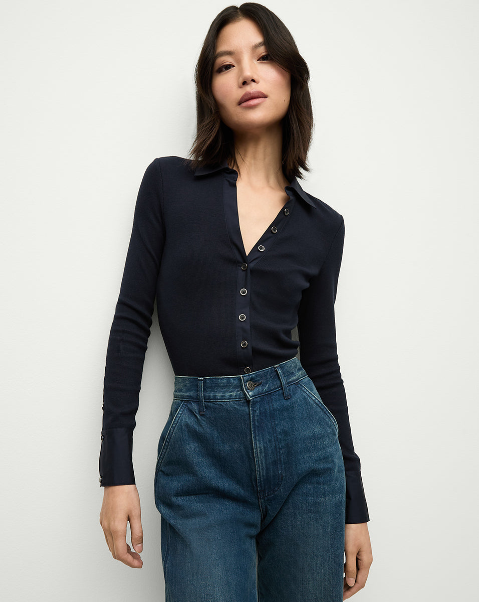 Stretch Cotton Button-Down Shirt for Work & Weekend | Scottie