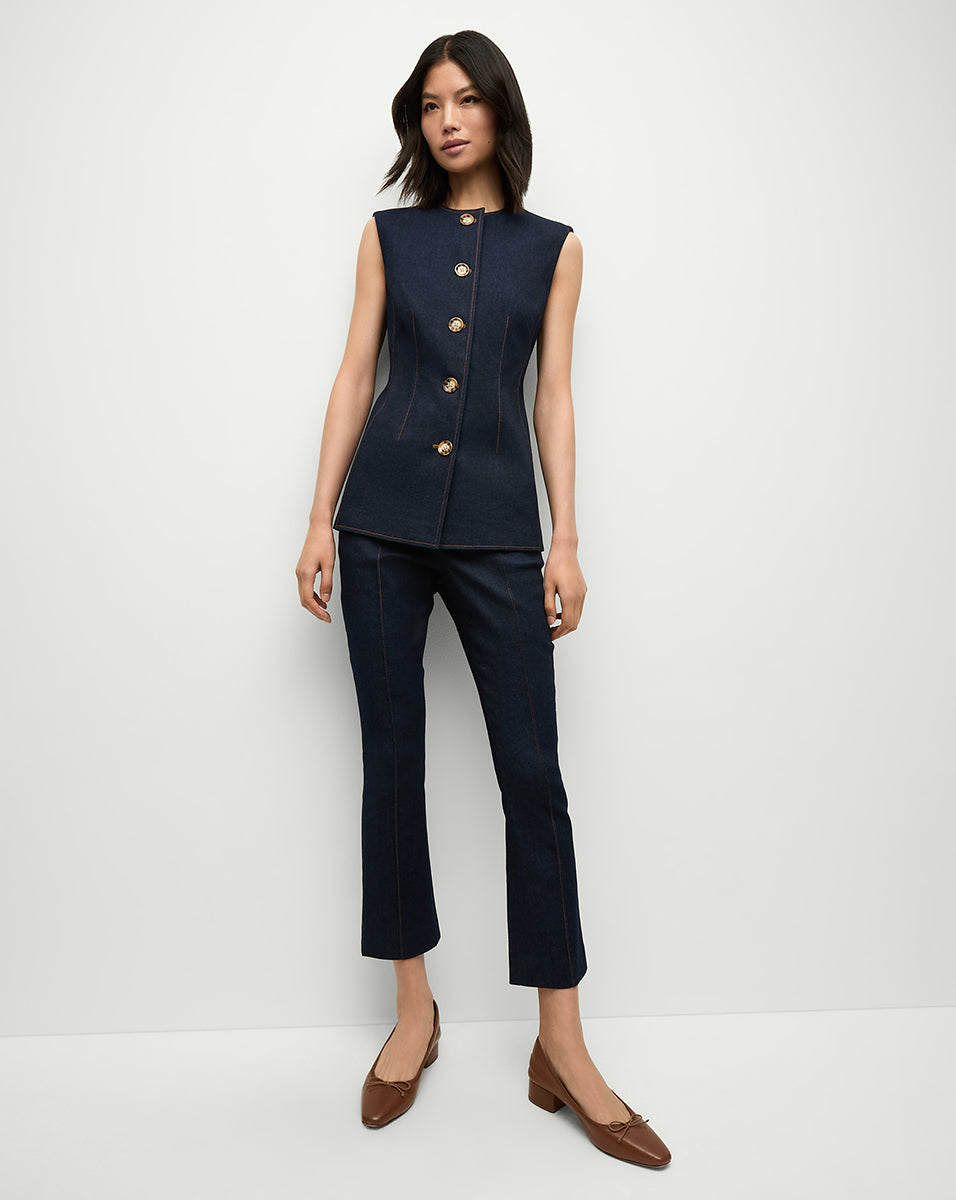 High-Waisted Stretch Denim Pants for Women | Tani Slim Fit