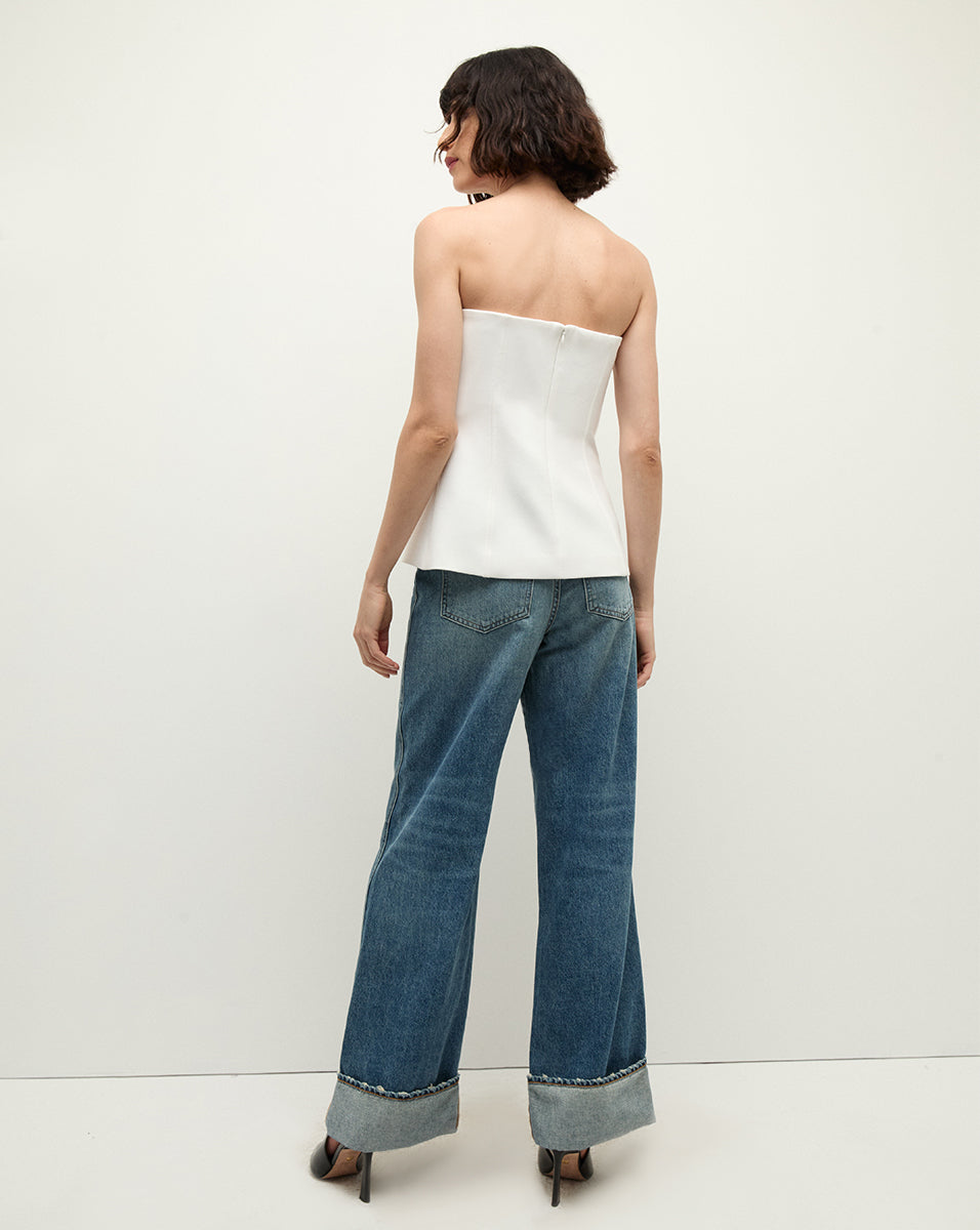 Strapless Bustier Top with Angled Hem | Forman