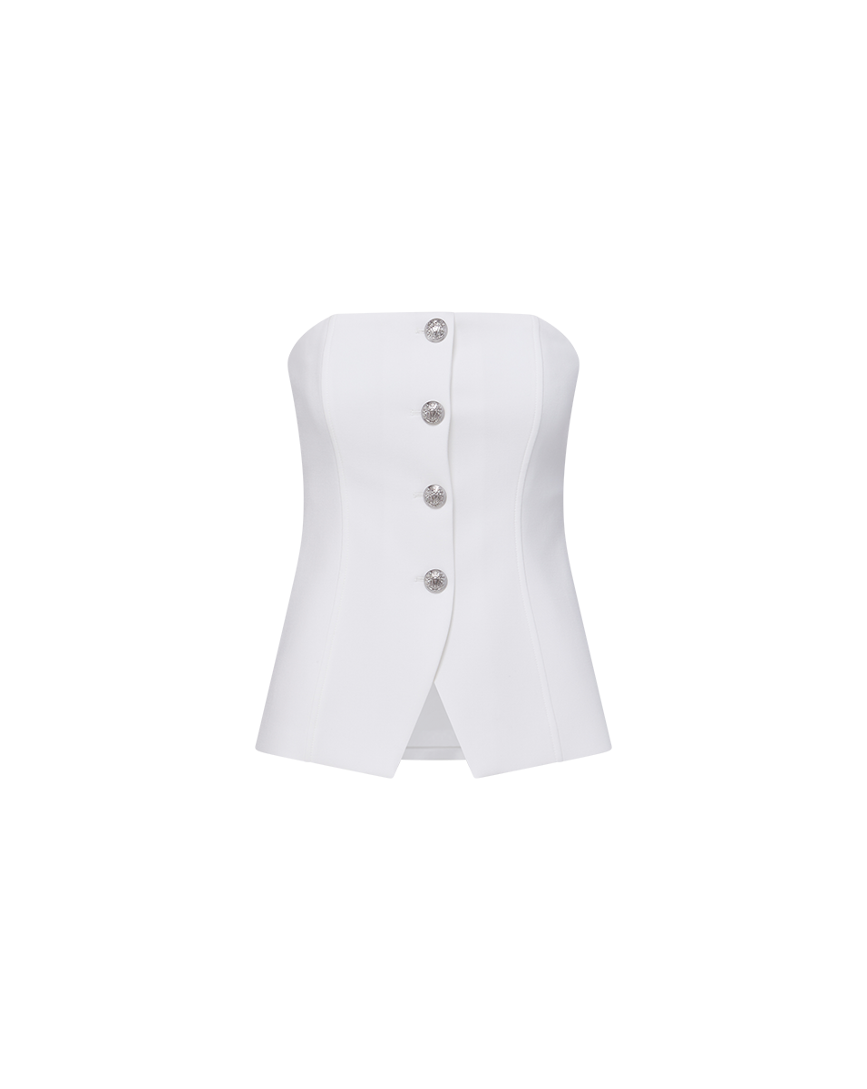 Strapless Bustier Top with Angled Hem | Forman