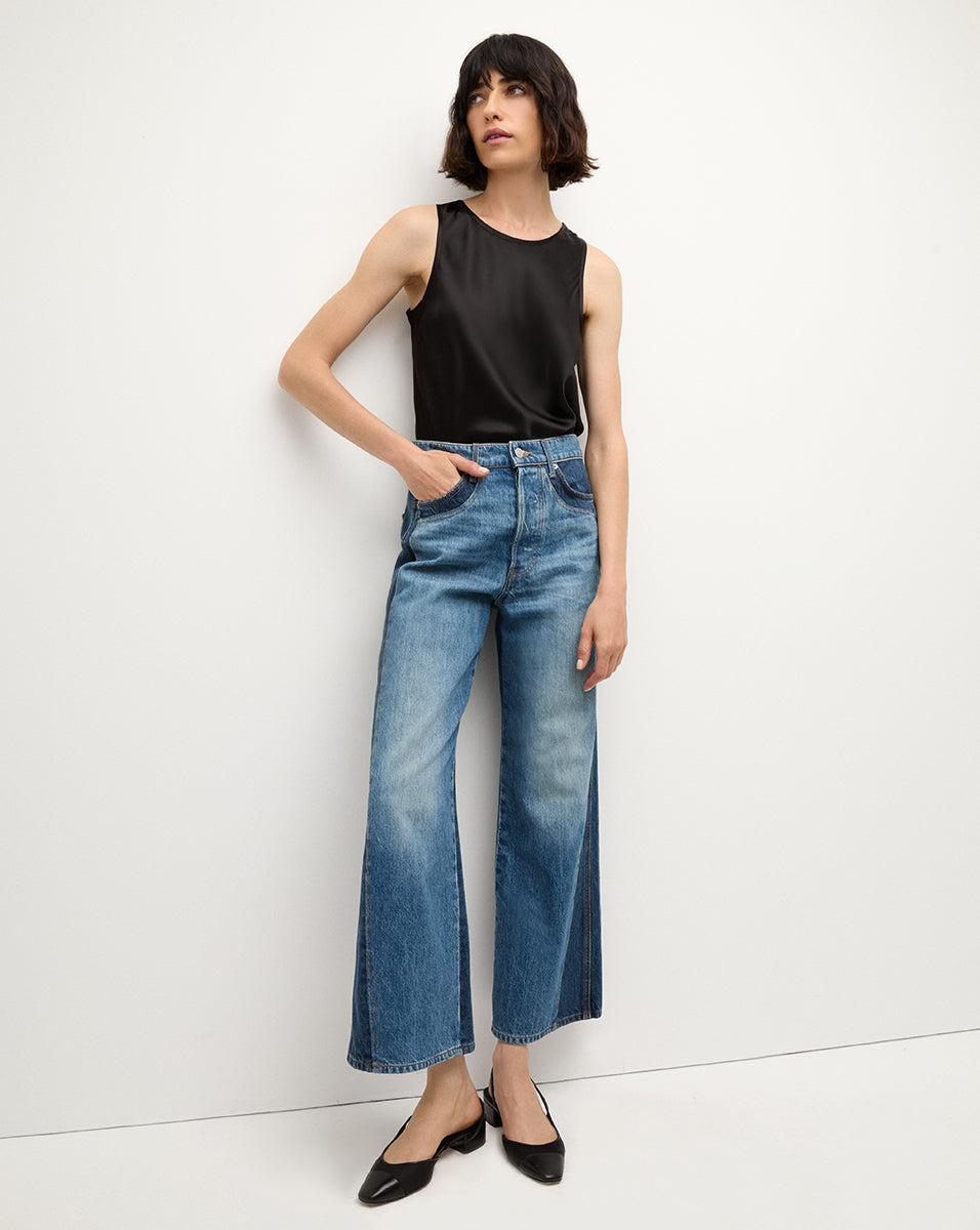 Stretch Silk Tank Top for Women | Sabrina High Neck Blouse