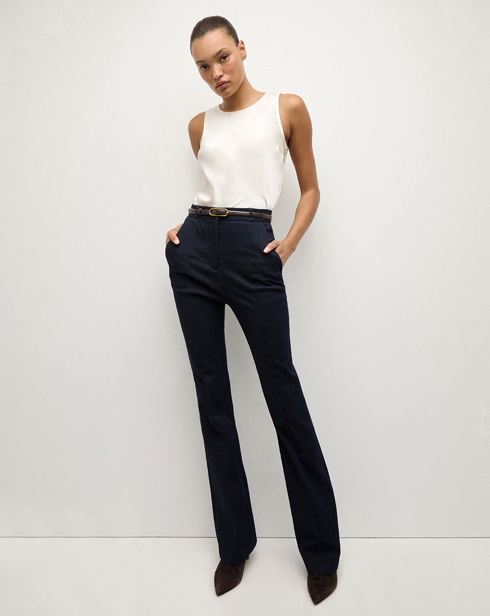 Stretch Silk Tank Top for Women | Sabrina High Neck Blouse