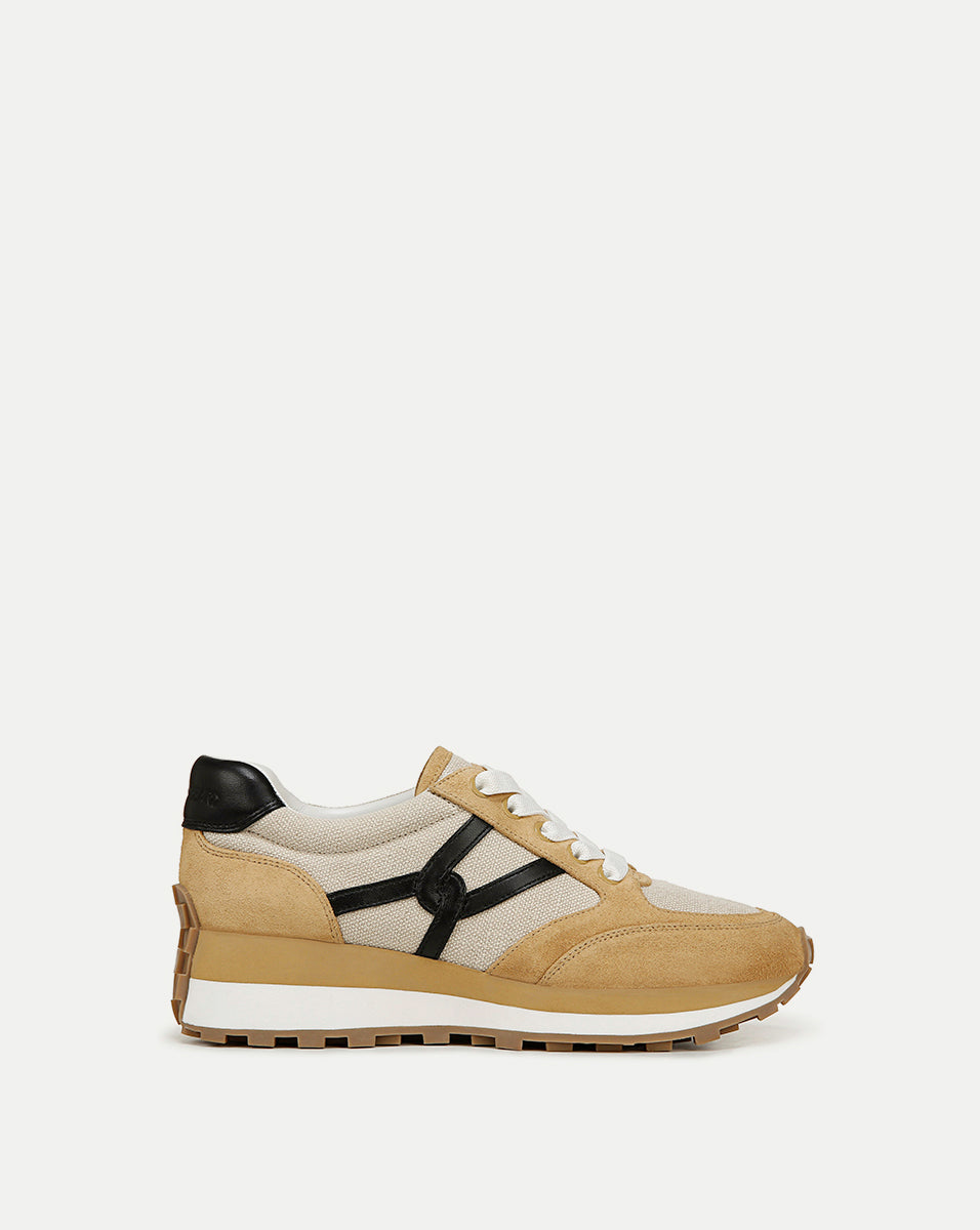 Valentina Leather Sneakers with Cushioned Midsole & Suede Details | Comfortable & Stylish