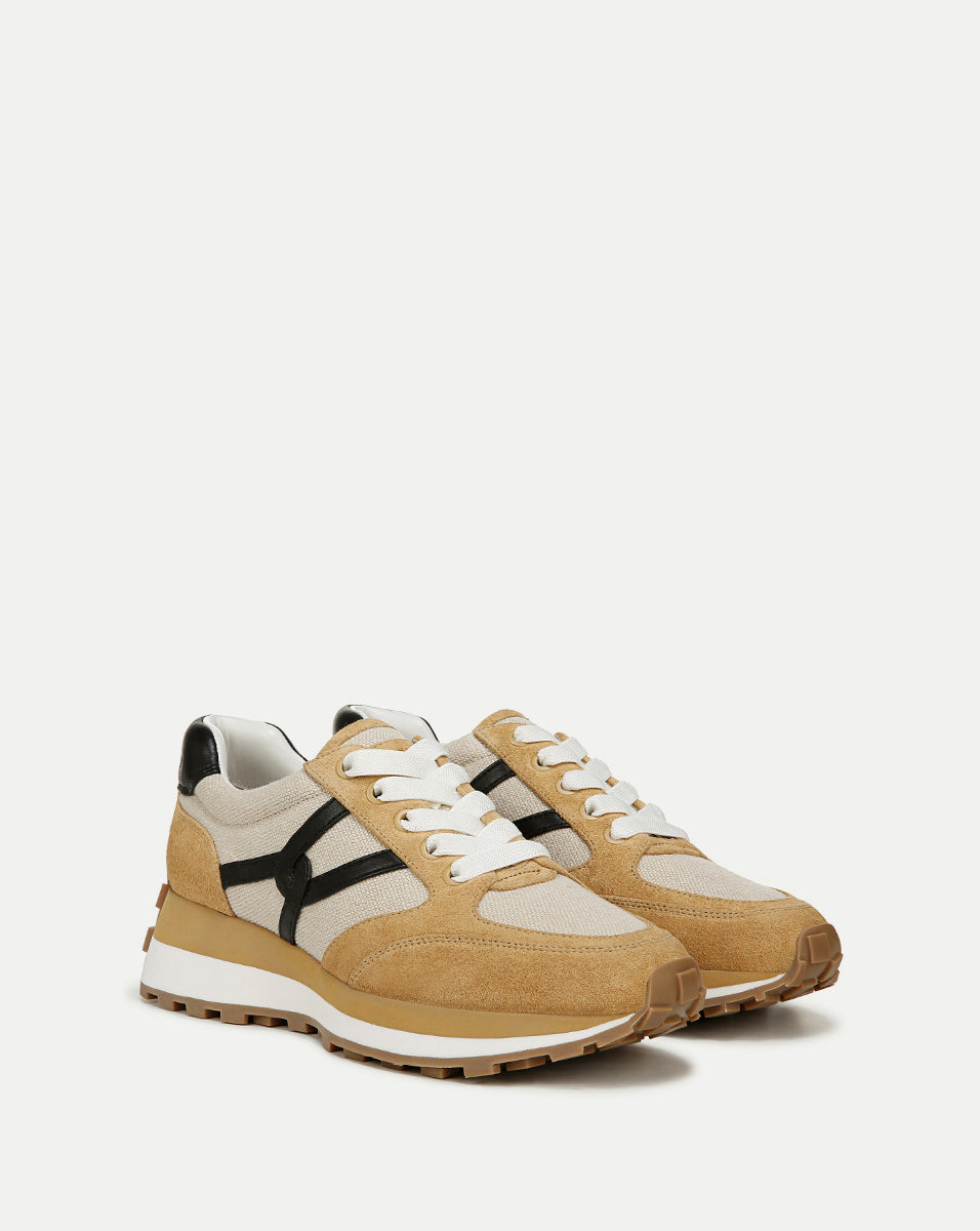 Valentina Leather Sneakers with Cushioned Midsole & Suede Details | Comfortable & Stylish